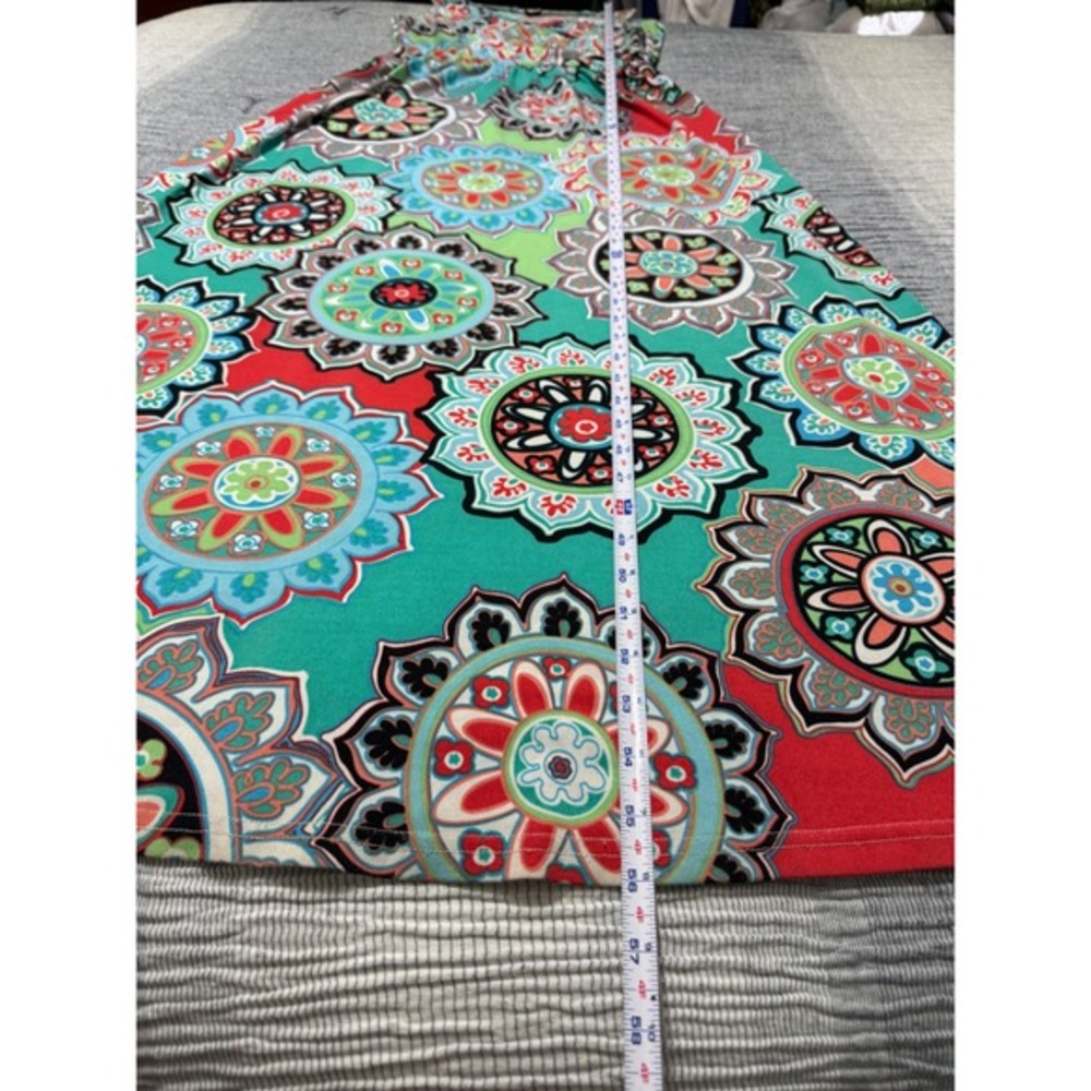 Zattcas Maxi Dress Babydoll Sleeveless Mandala Print Multi Color Boho Womens L